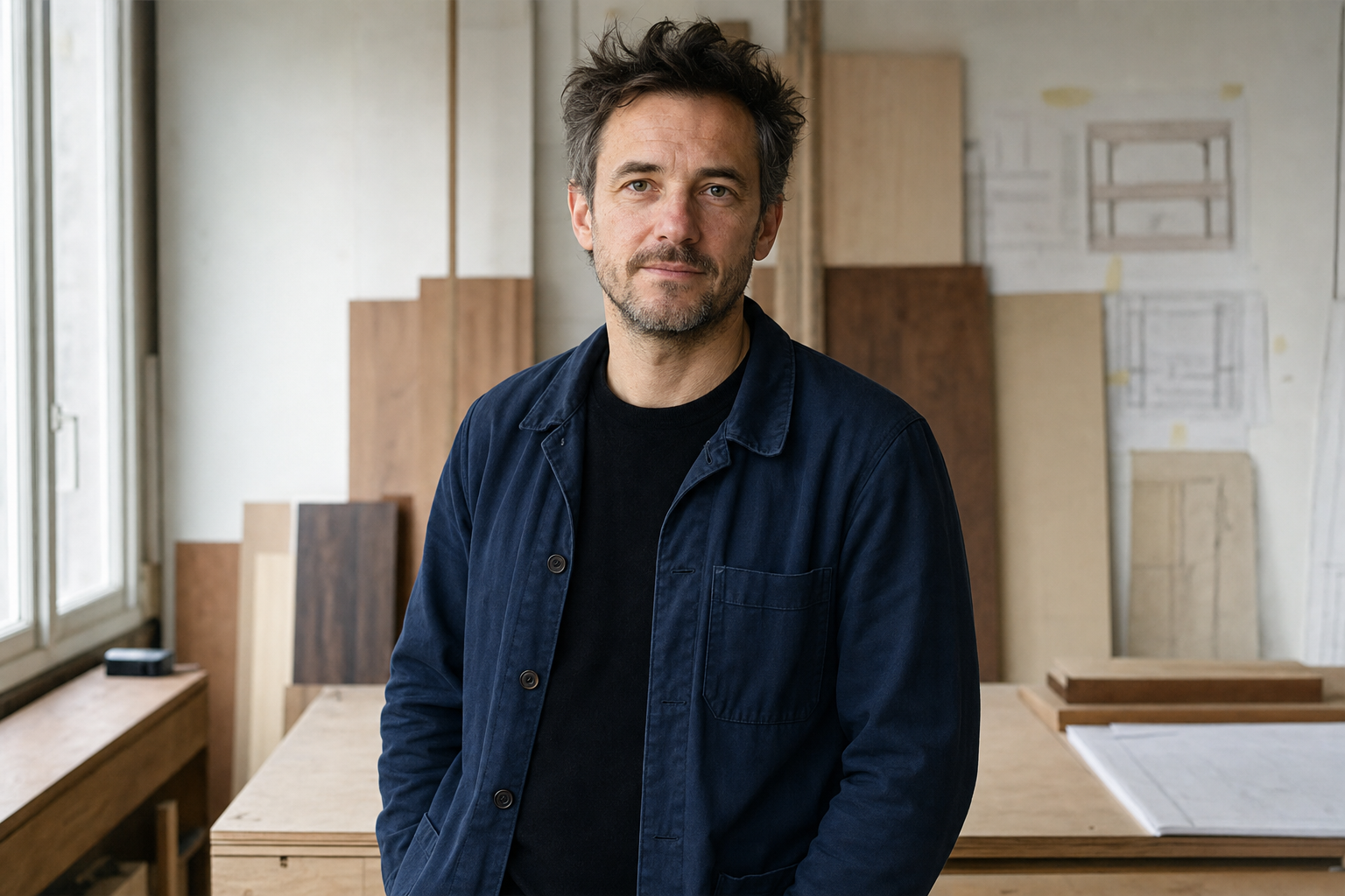 Portrait fictif de Julien Marceau dans son atelier