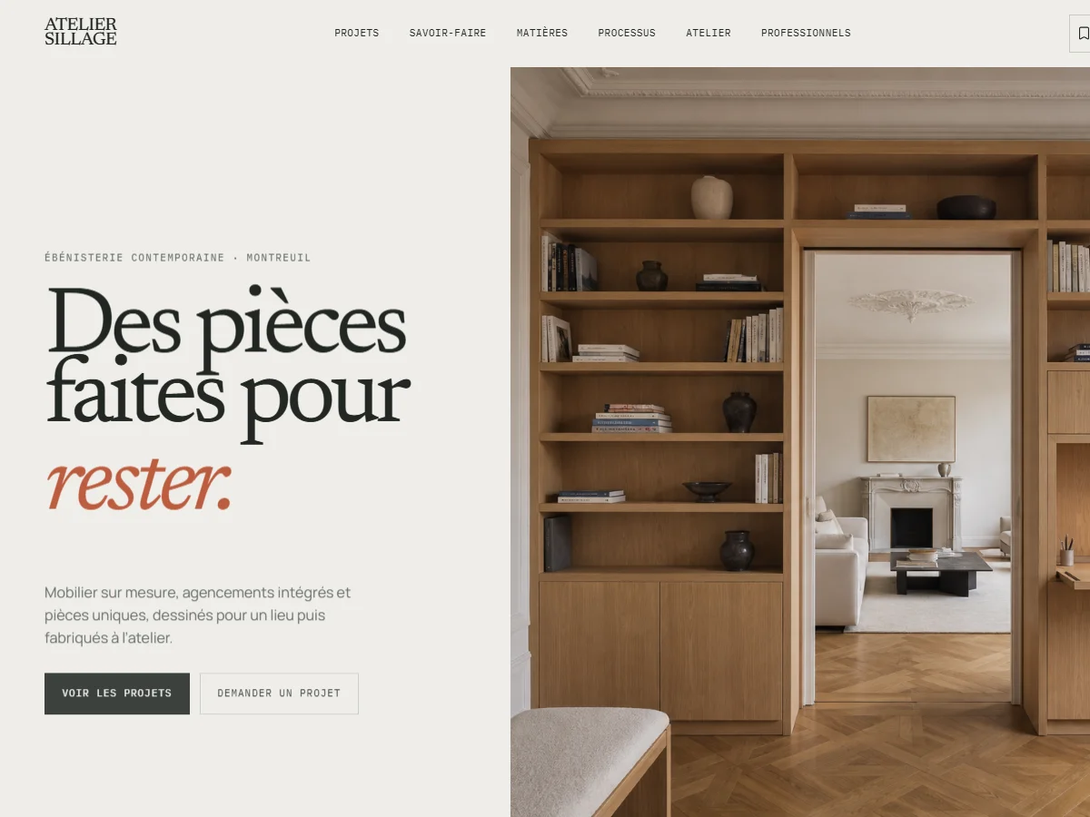 Site en direct — Atelier Sillage